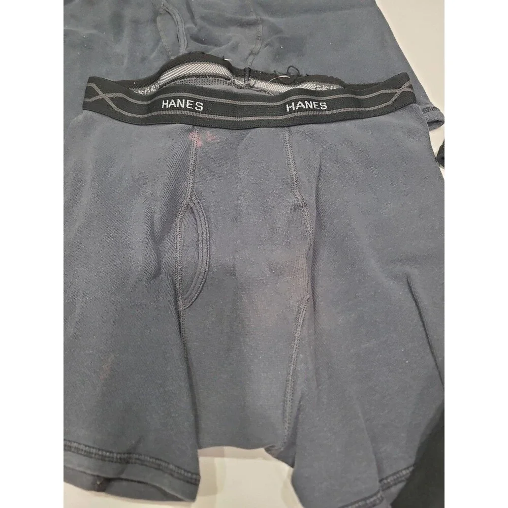 Set Of 4 Hanes boxer Brief Short Black Amd Grey Size Medium Used B26